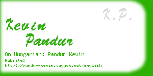 kevin pandur business card